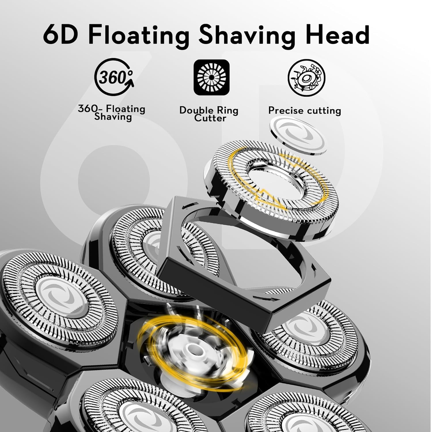 Kibiy waterproof head shaver use in wet or dry routines