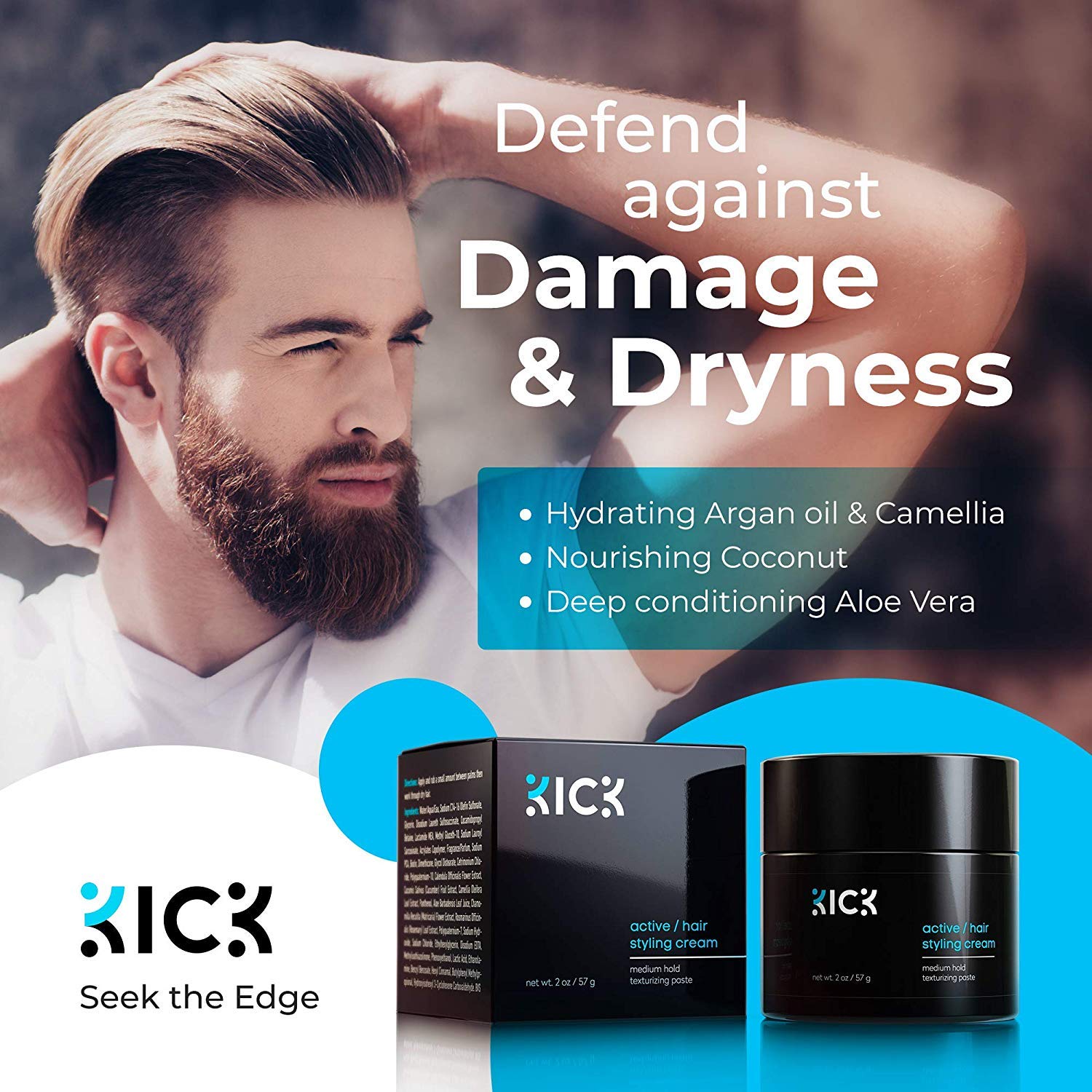 Kick Active hair cream boardroom-look styling for professional settings