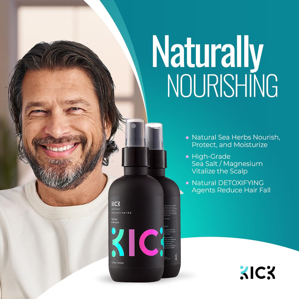 Kick Sea Salt Spray natural ingredients support texture and color hold