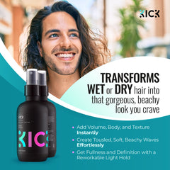 Kick Sea Salt Spray on textured hair creates natural wave definition