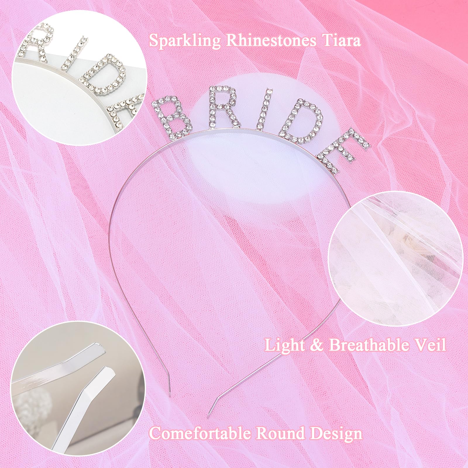 KICOSY bridal sash with veil creates a coordinated aisle look