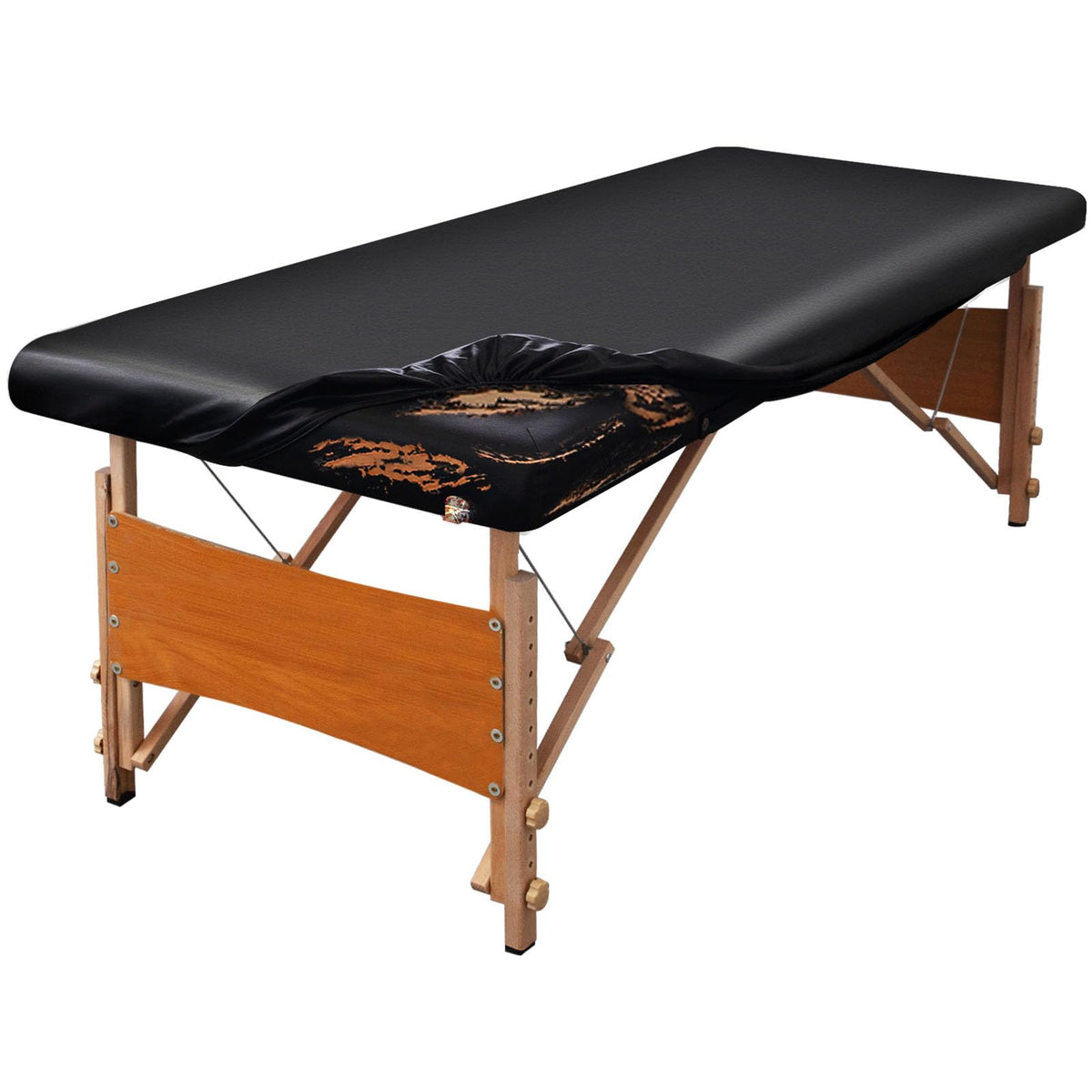KIDOACOW leather massage table cover closeup shows soft PU texture and easy-clean durability