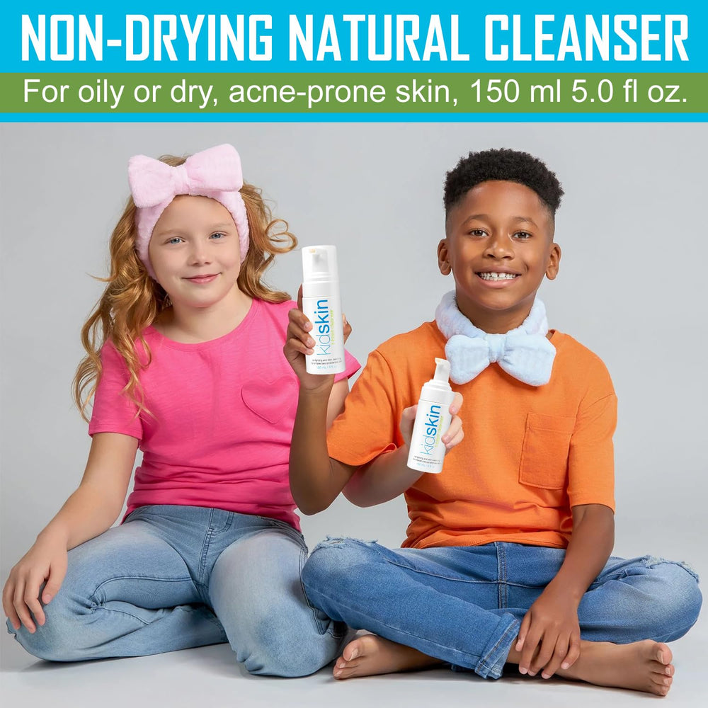 Kidskin daily-use routine graphic for morning and night skincare.