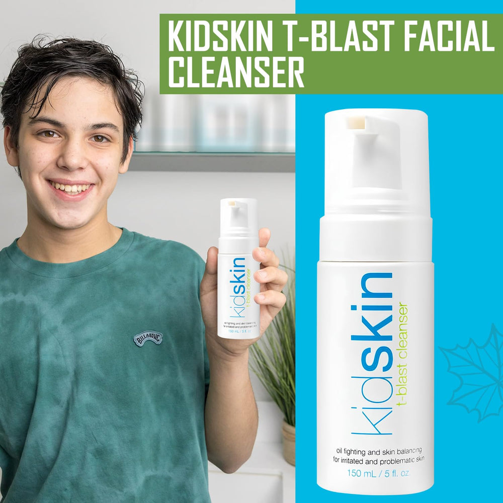 Kidskin tea tree oil zero point four percent drops highlight natural blemish care.
