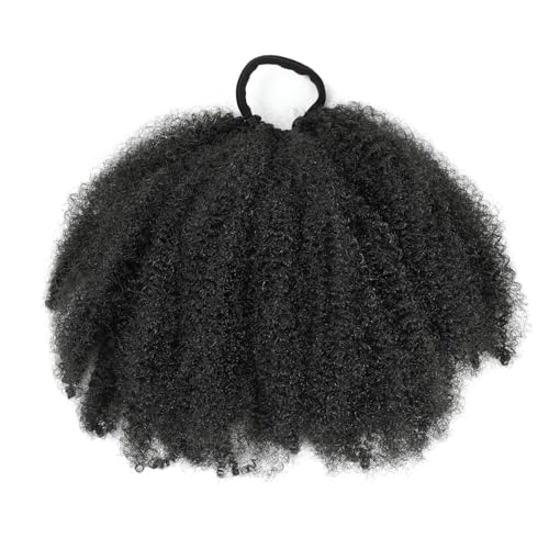Kid's Summer Afro Puff bun closeup texture shows soft, natural-looking fiber blend