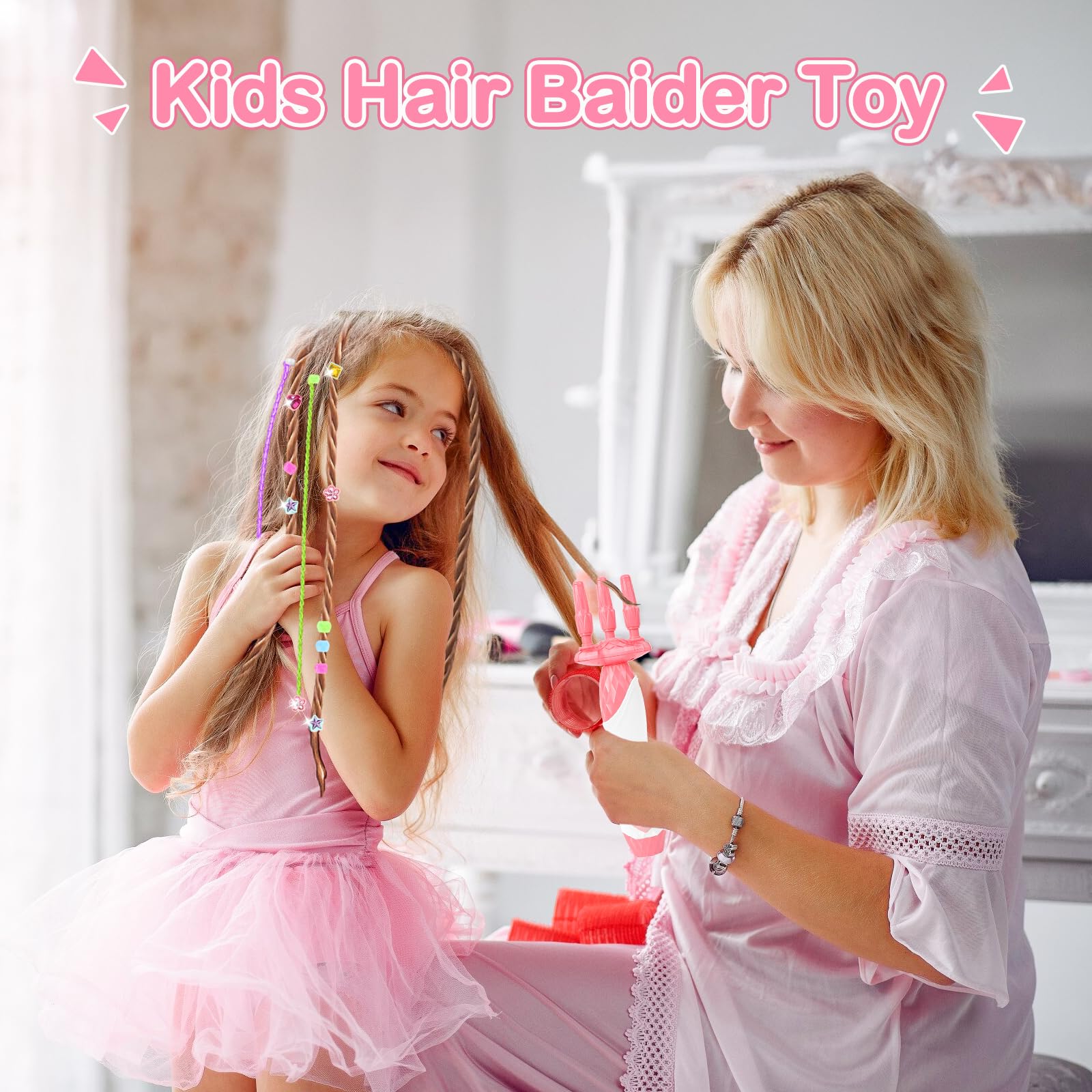 Kidzkube hair gems stamper adds sparkle to finished looks during pretend styling.