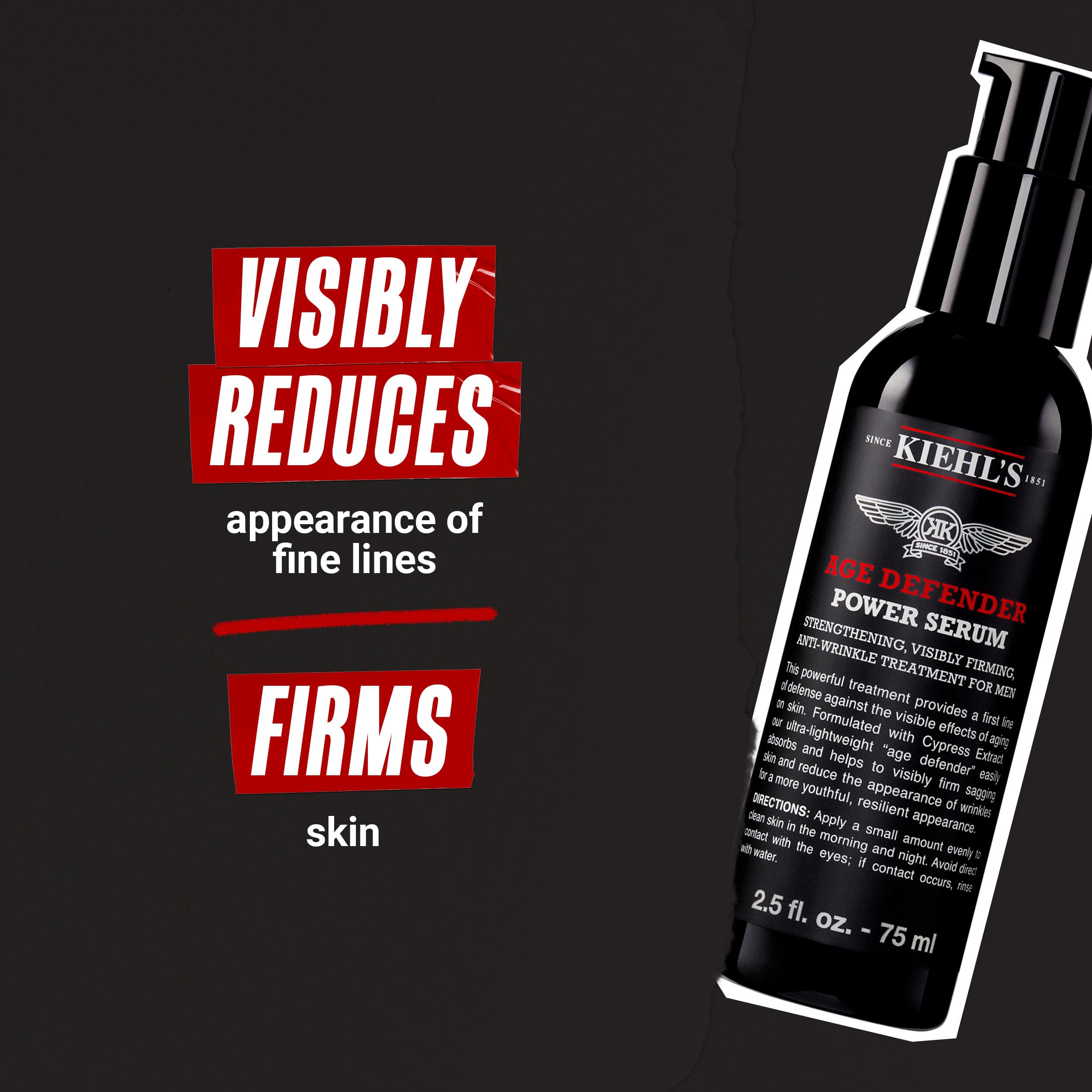 Kiehl's Age Defender Serum with Cypress Extract and Adenosine supporting elasticity