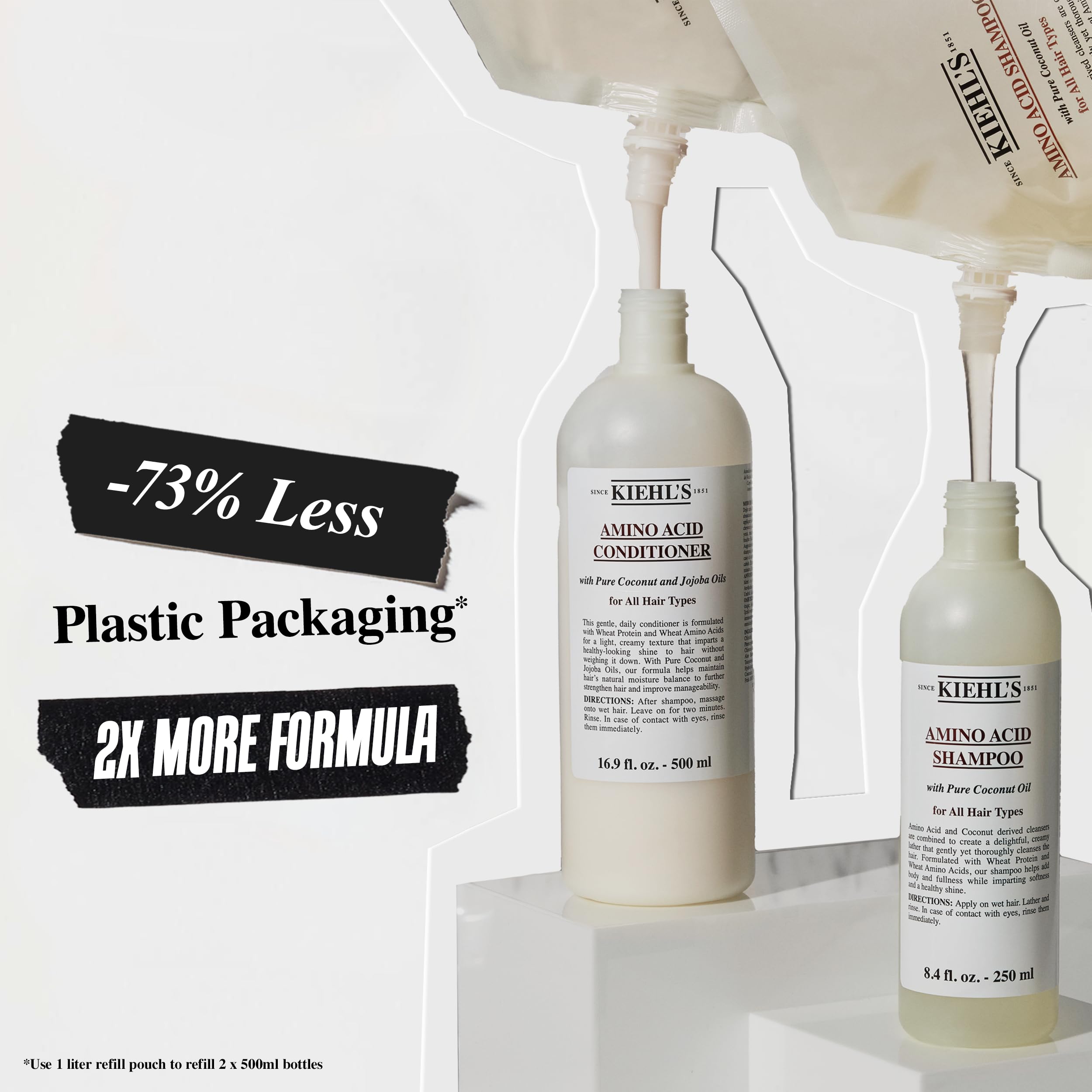 Kiehl's Amino Acid Conditioner bathroom counter captures a household staple for daily nourishment.