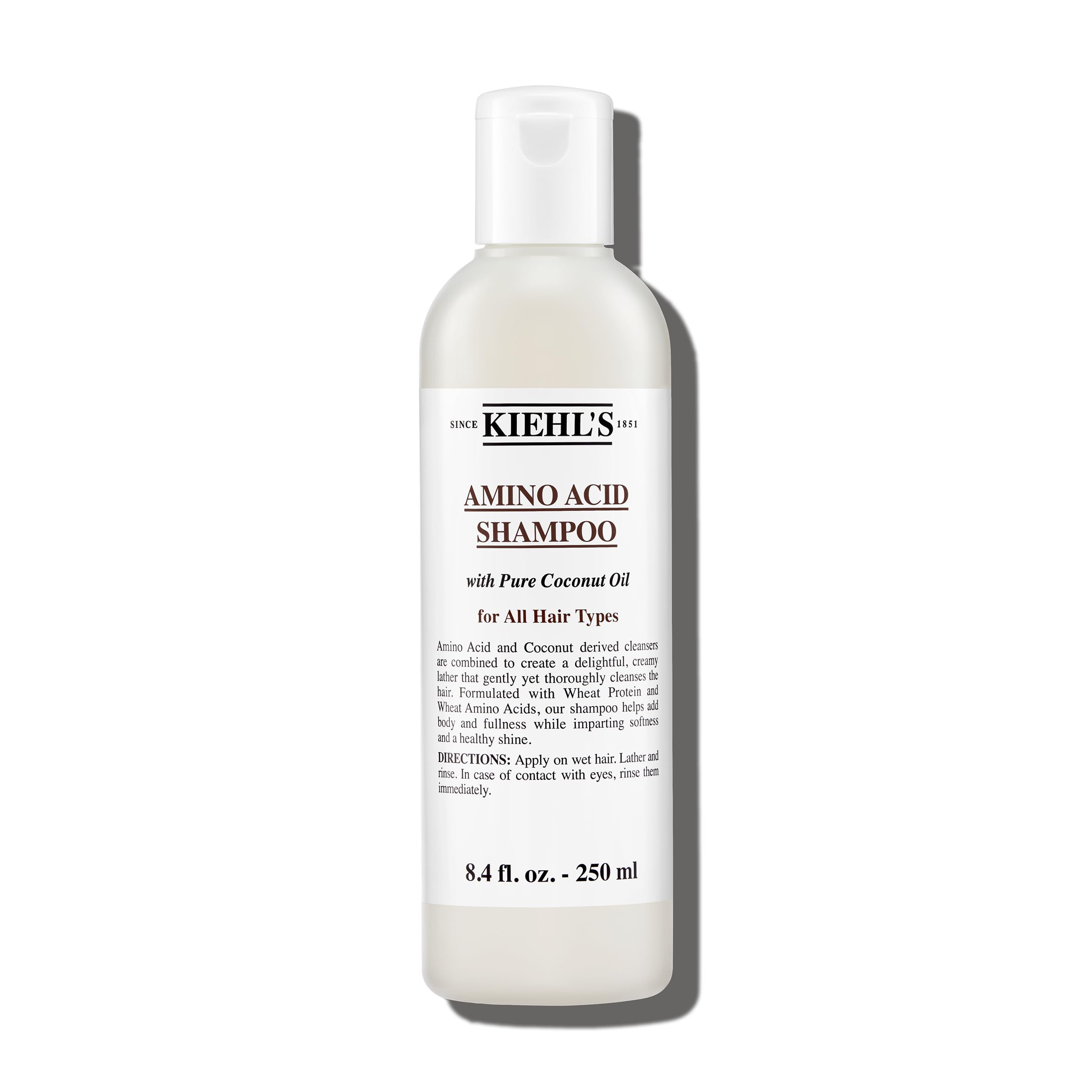 Kiehl's Amino Acid Shampoo bottle front for gentle daily cleansing.