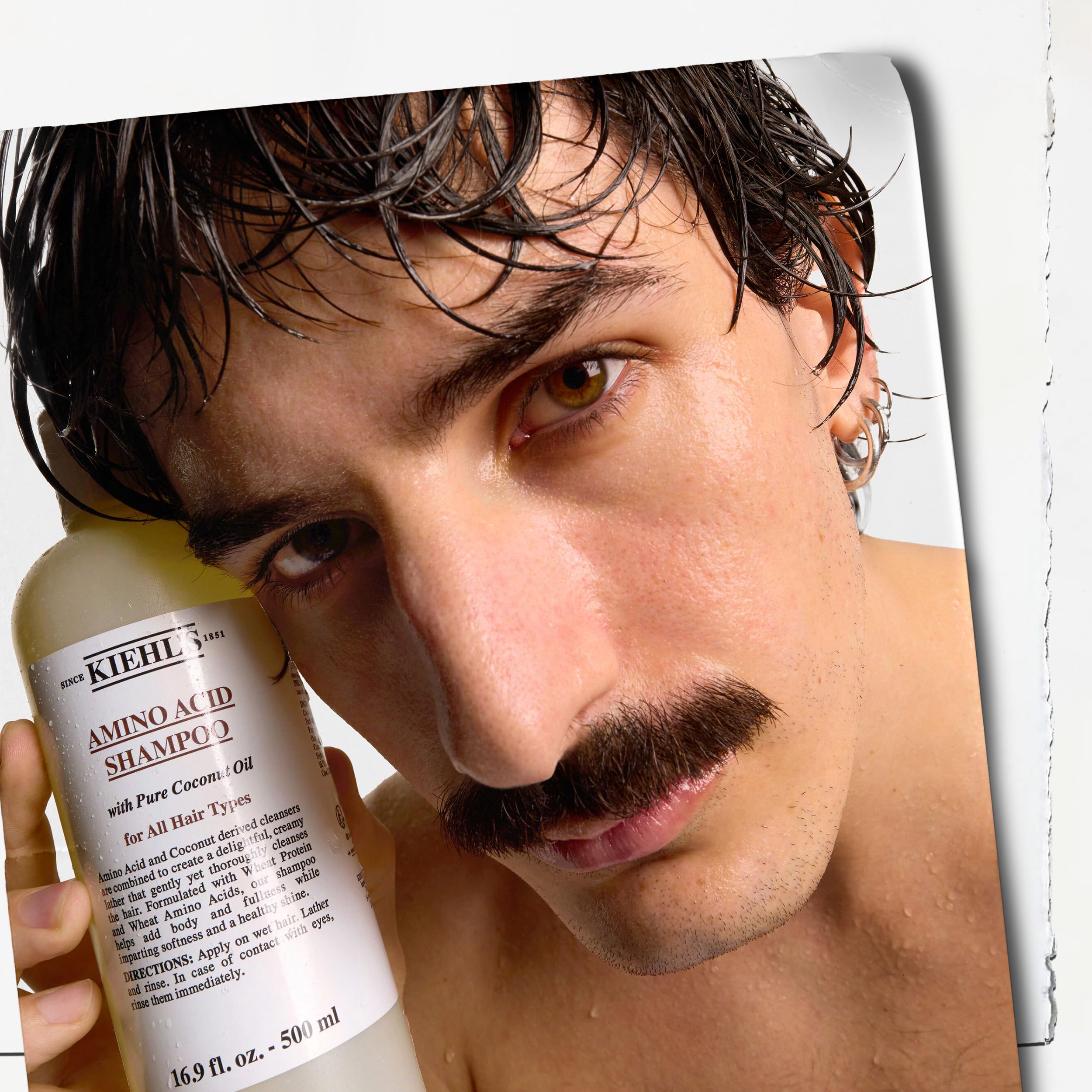 Paraben-free label on Kiehl's Amino Acid Shampoo bottle
