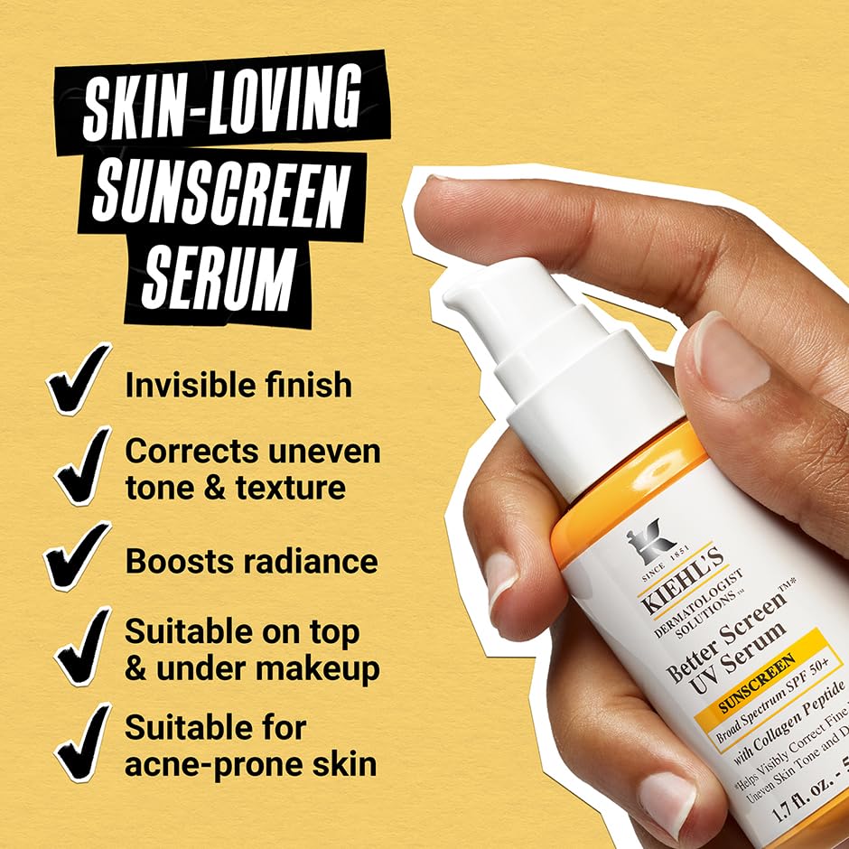 Kiehl's Better Screen UV Serum application—invisible finish layers under makeup
