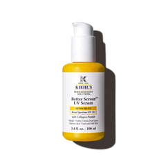 Kiehl's Better Screen UV Serum bottle front showing lightweight sunscreen with Collagen Peptide for radiant skin