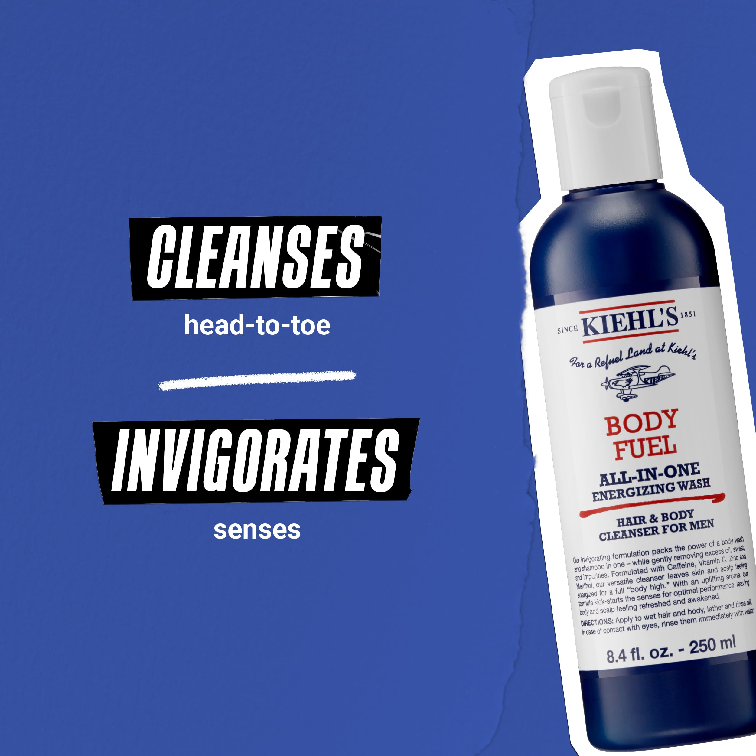 Kiehl's Body Fuel with menthol and vitamins leaves skin and scalp refreshed after workouts.