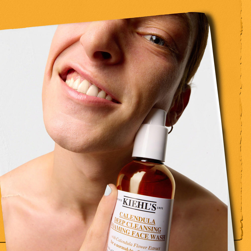 Kiehl's Calendula soft skin after wash shot suggests refreshed, non-greasy feel.