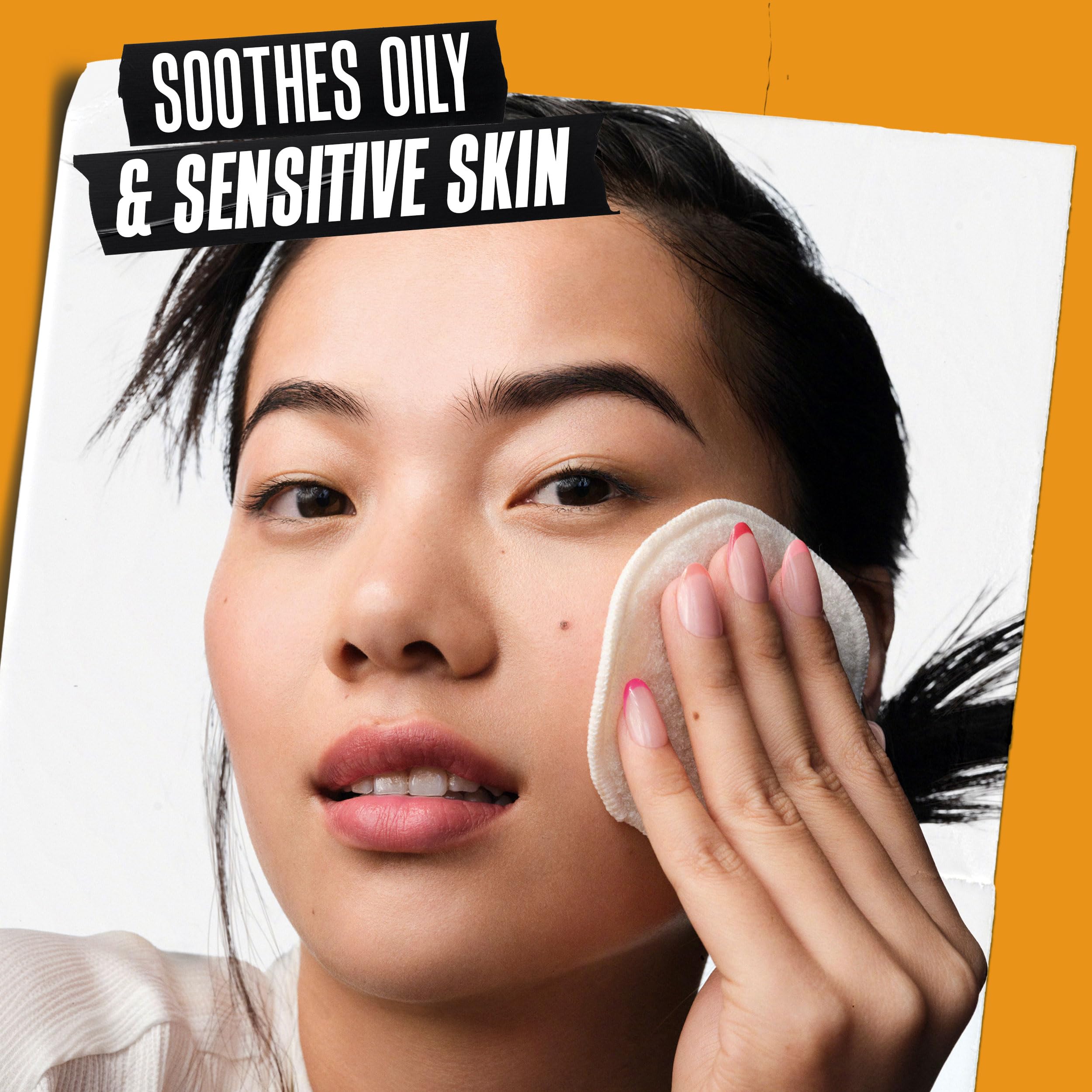 Kiehl's Calendula toner on cotton pad for gentle soothing application