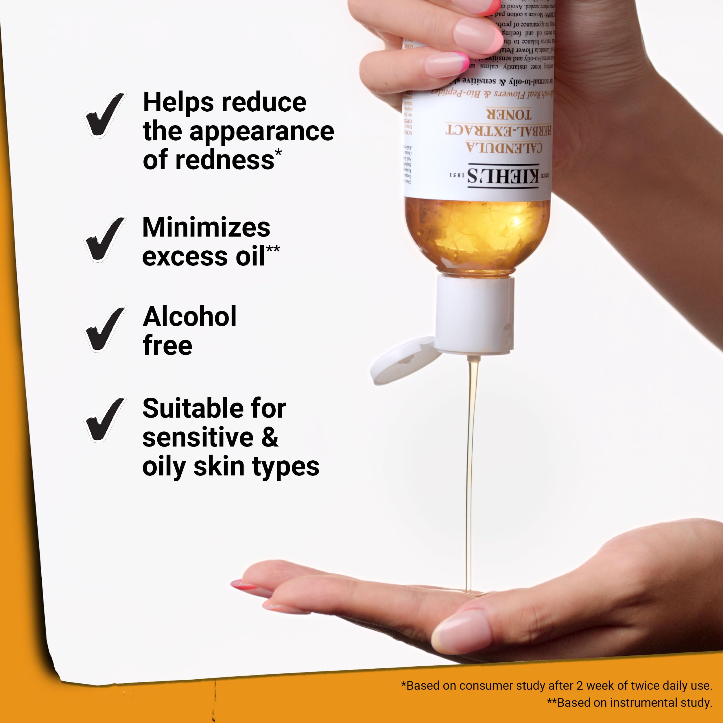 Kiehl's Calendula Toner fragrance-free label for sensitive skin reassurance
