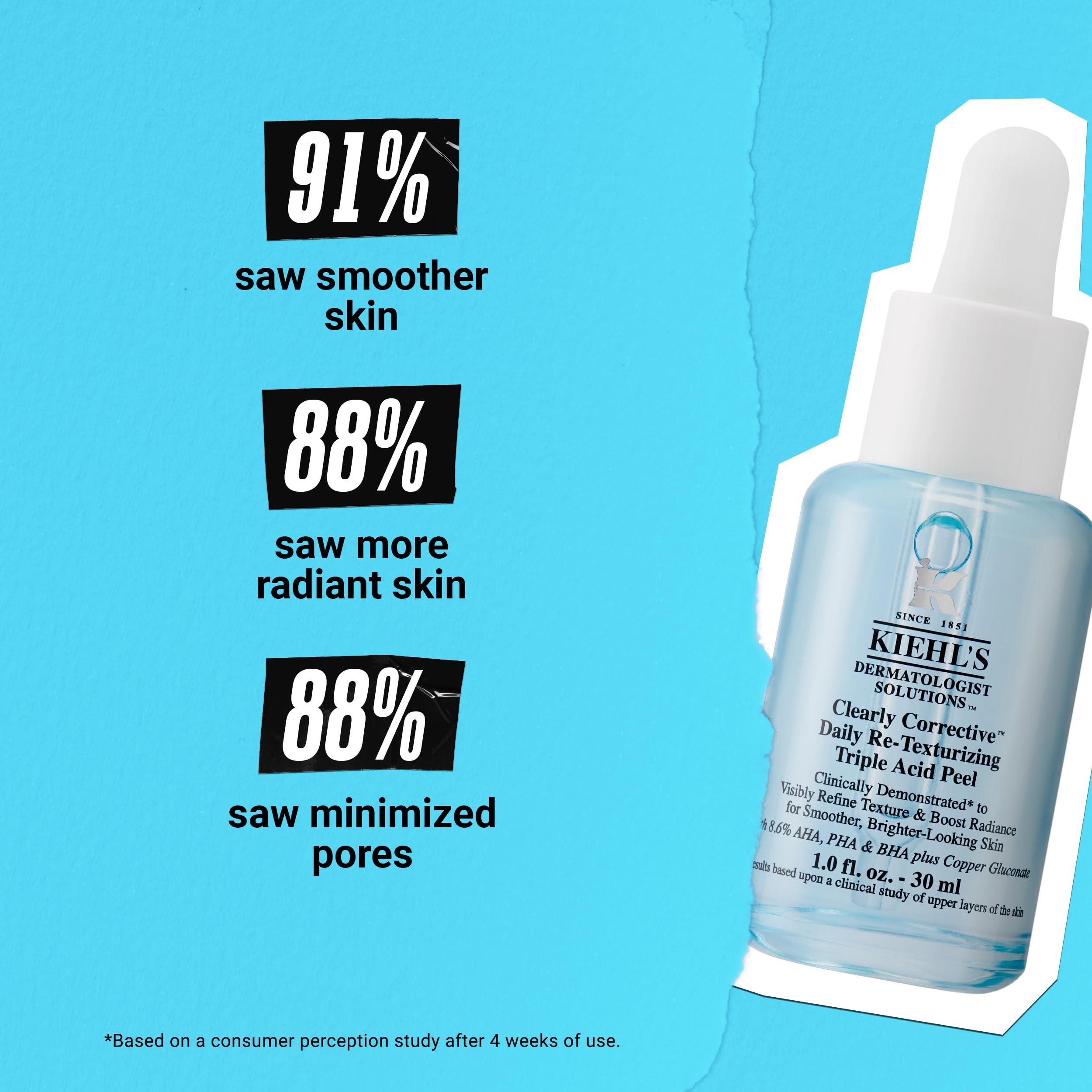 Kiehl's Clearly Corrective application scene suggesting a brighter, more even complexion.