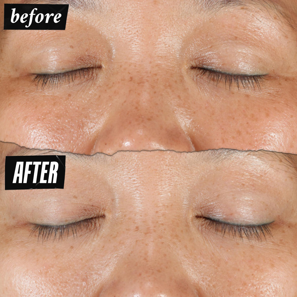 Kiehl's Clearly Corrective Serum on clean face demonstrates quick absorption