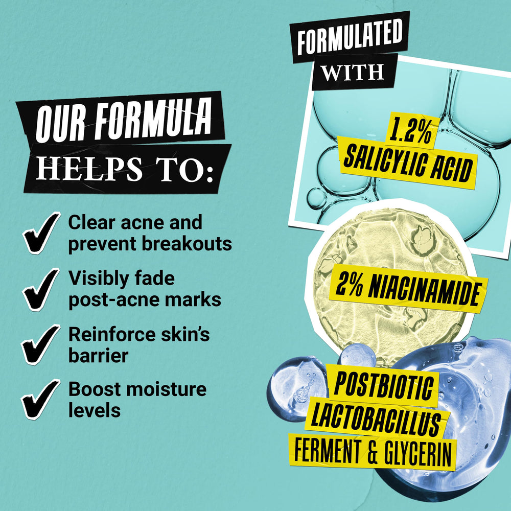 Kiehl's Expertly Clear ingredient panel featuring Postbiotic Lactobacillus Ferment for skin resilience.