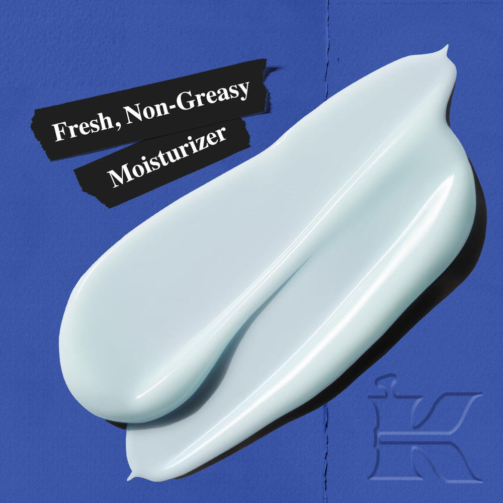Kiehl's Facial Fuel cream being applied with fingertips for a quick, refreshing massage.