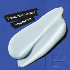 Kiehl's Facial Fuel cream being massaged for quick absorption and refreshed skin.