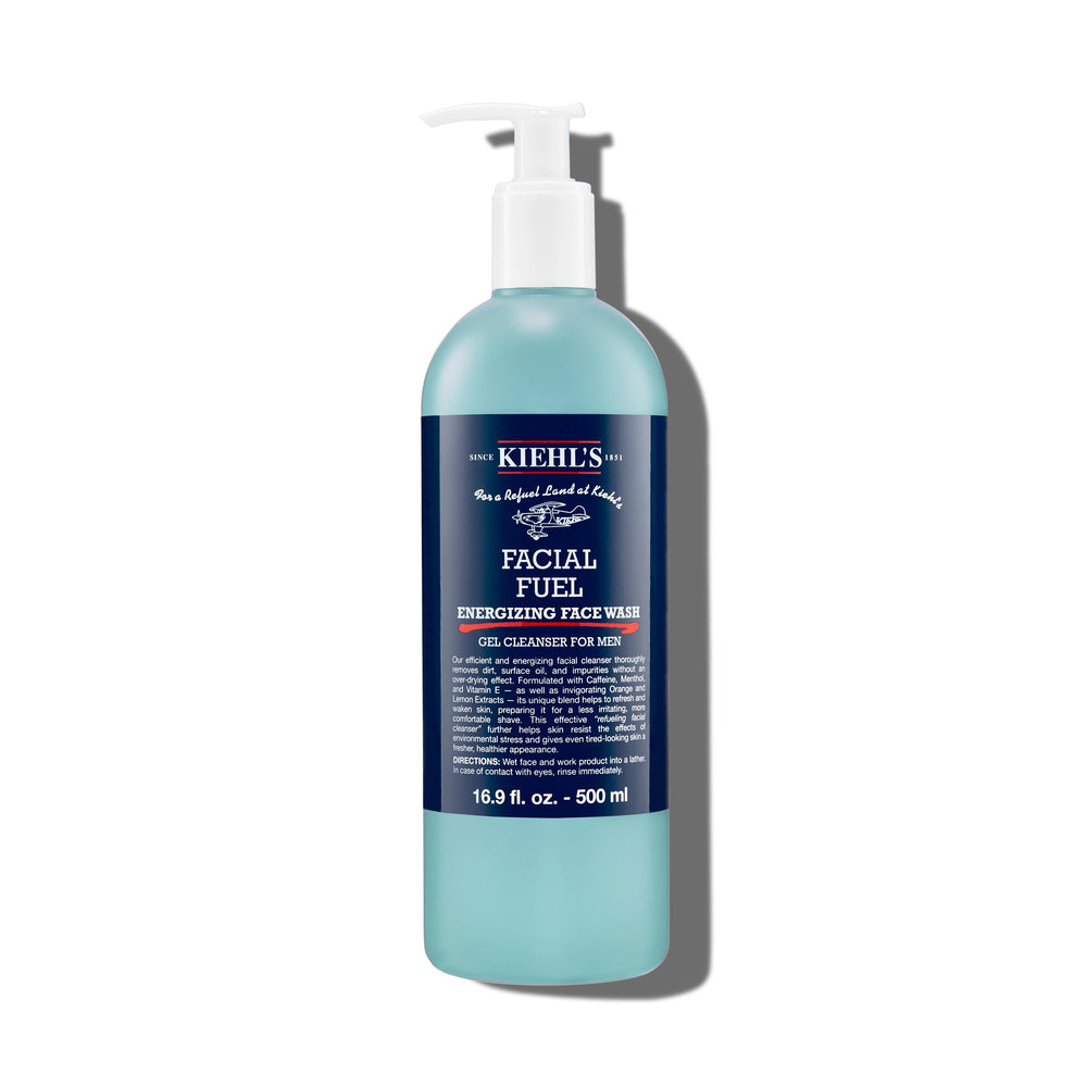 Kiehl's Facial Fuel face wash bottle refreshing cleanse for men.
