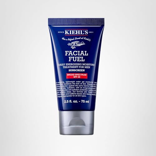 Kiehl's Facial Fuel Moisturizer SPF20 leaves a non-greasy finish for comfortable wear.