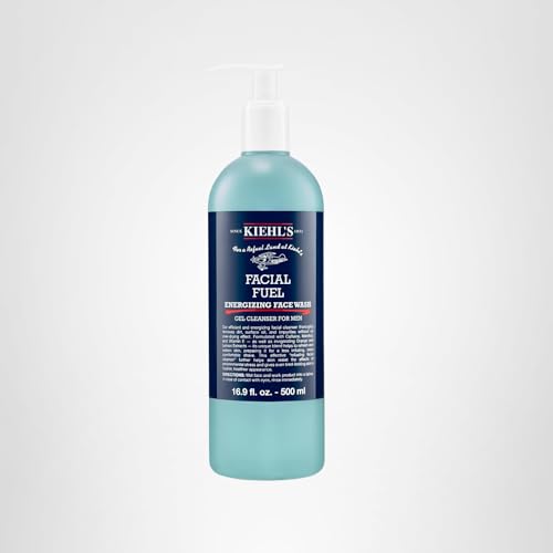 Kiehl's Facial Fuel rinse-off action under water for refreshed skin.