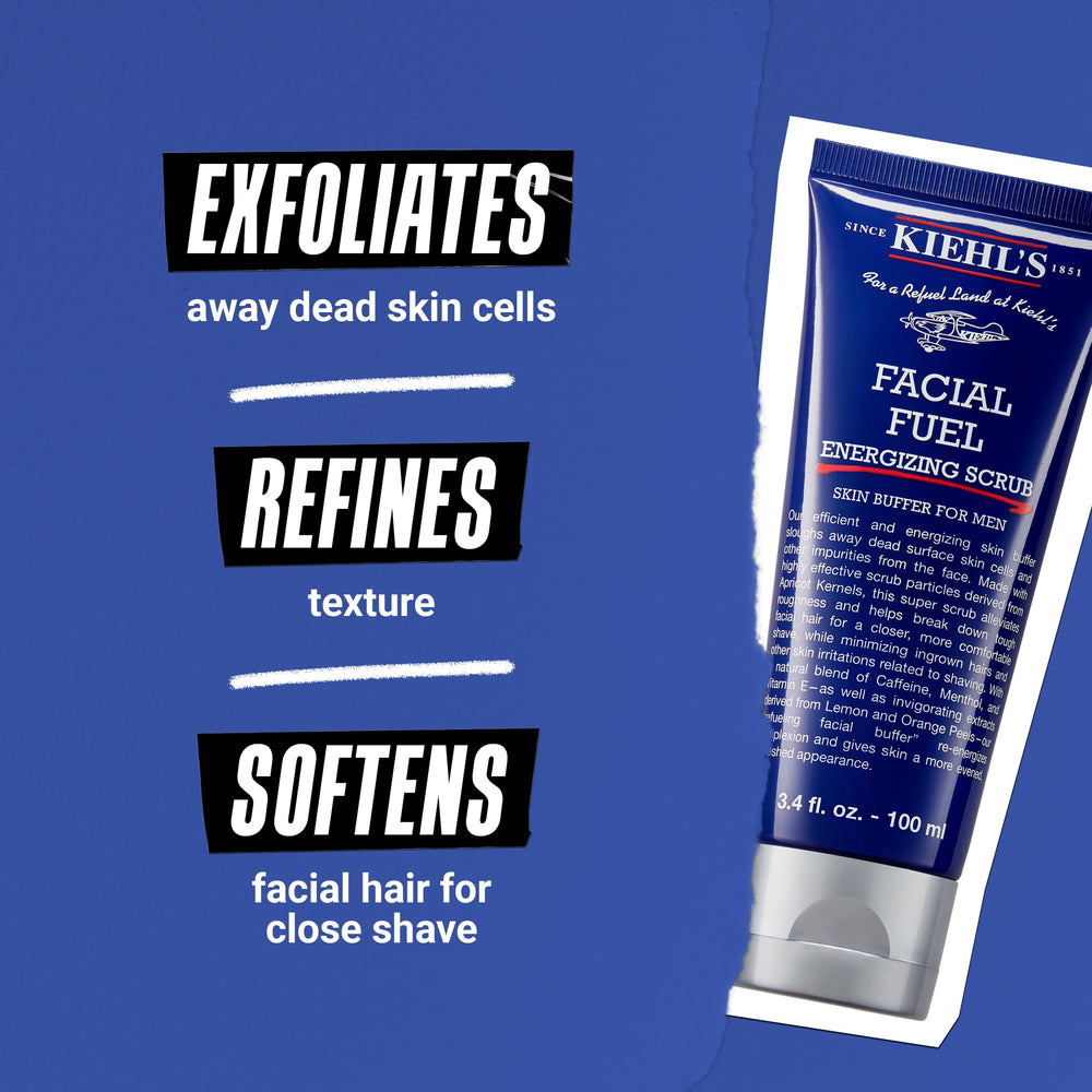 Kiehl's Facial Fuel Scrub tube with menthol providing cooling sensation
