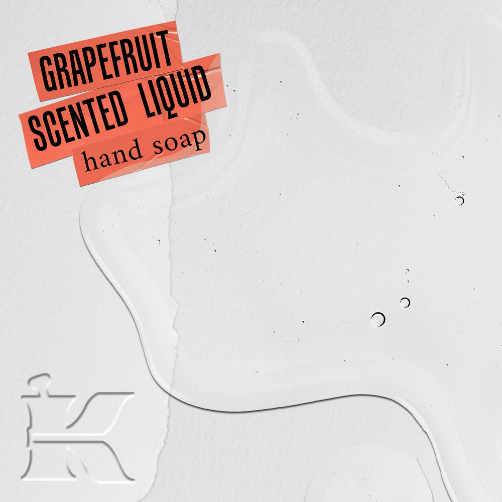 Kiehl's grapefruit hand soap pour demonstrates easy dispensing for quick washing.