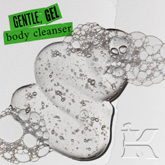 Kiehl's Made for All Gentle Body Cleanser close-up of frothy lather supports mild cleansing.