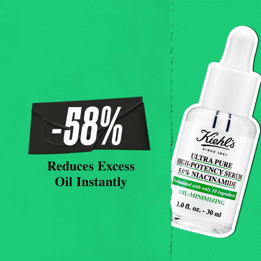 Kiehl's Niacinamide Serum on clean skin demonstrates quick absorption and even tone.