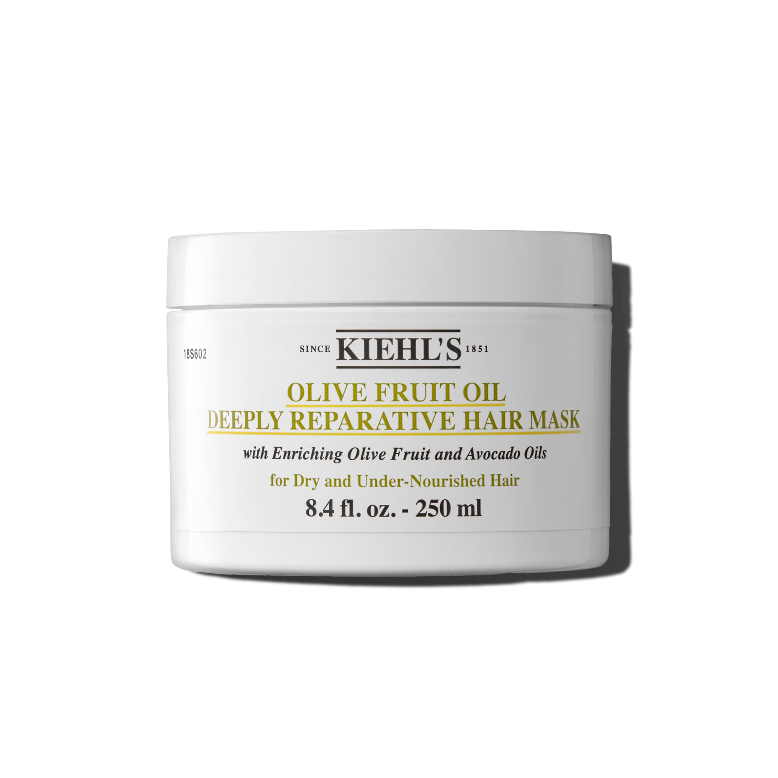 Kiehl's Olive Fruit Oil Deeply Reparative Mask packaging signals rich nourishment