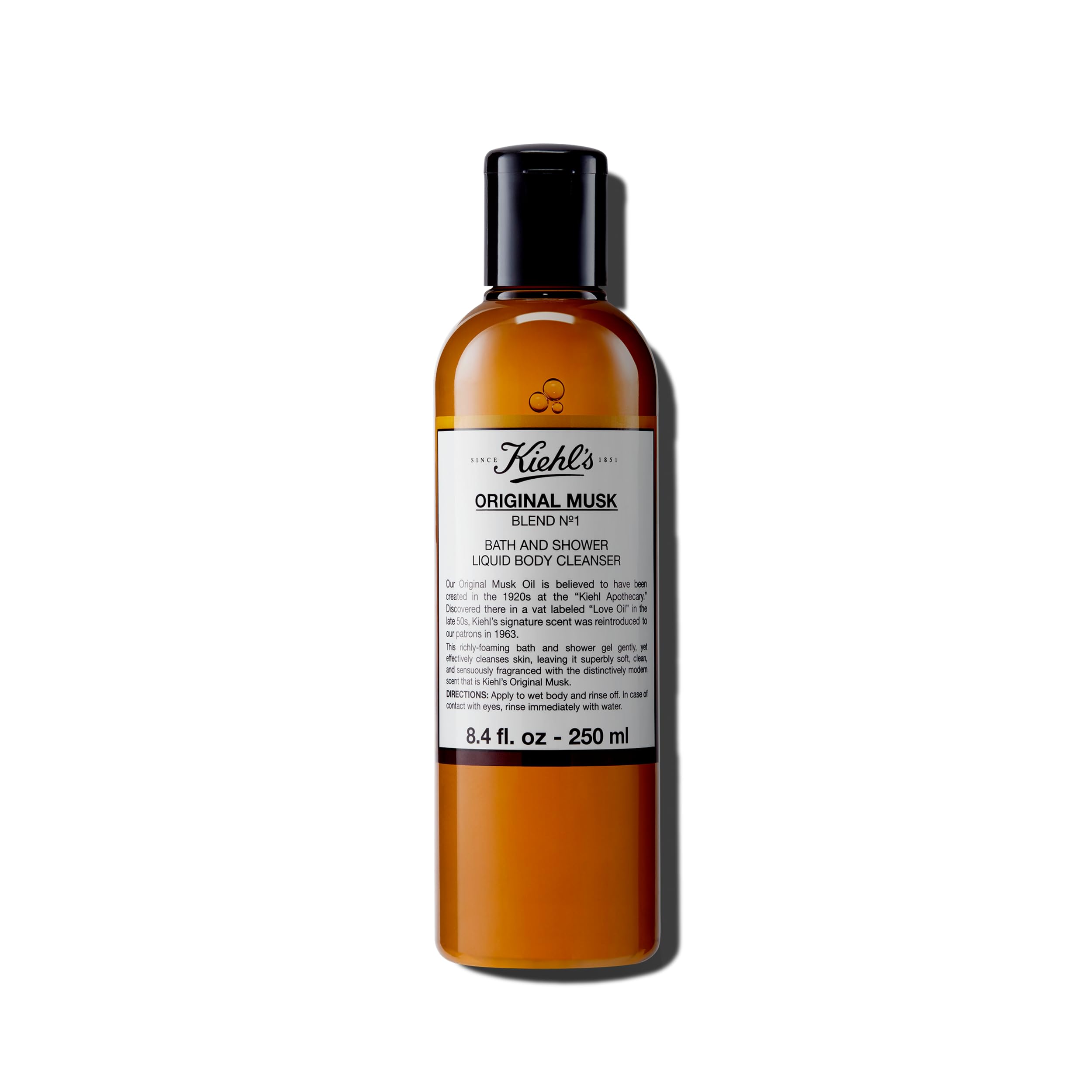 Kiehl's Original Musk bottle close-up highlights a refined unisex fragrance.