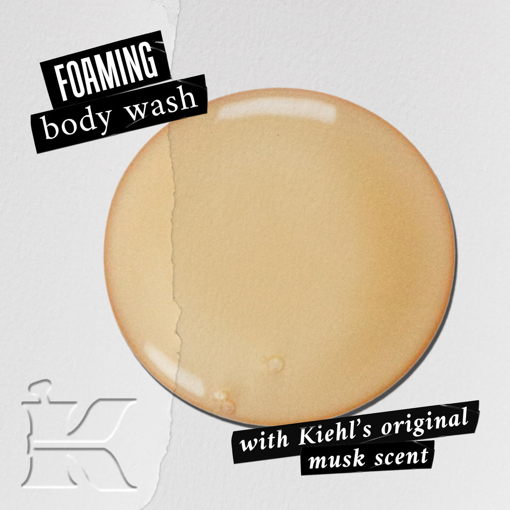 Kiehl's Original Musk bath gel lather during a refreshing shower.