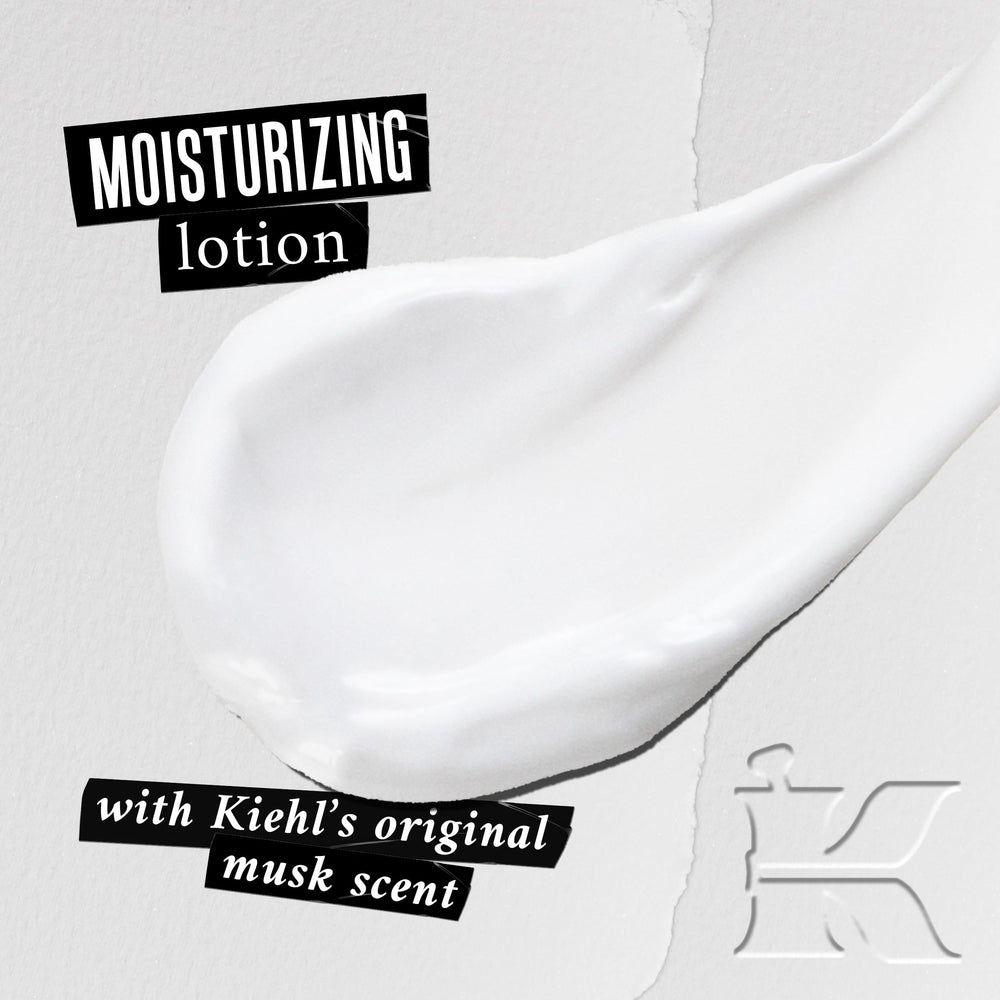 Kiehl's Original Musk lotion application demo demonstrates quick rub-in and fragrance release