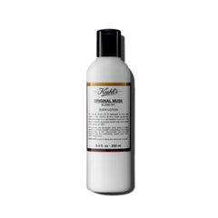 Kiehl's Original Musk scented body lotion bottle close-up showing silky texture and unisex scent