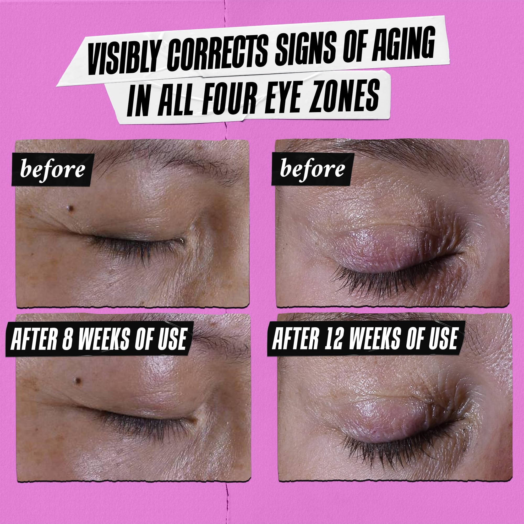 Kiehl's Super Multi-Corrective Eye Cream bilberry seed extract smoothing around eyes.
