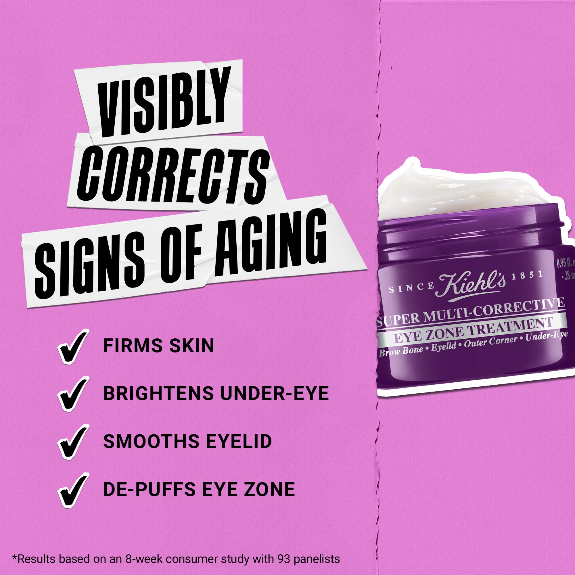 Kiehl's Super Multi-Corrective Eye Cream collagen peptide firming effect on lids.