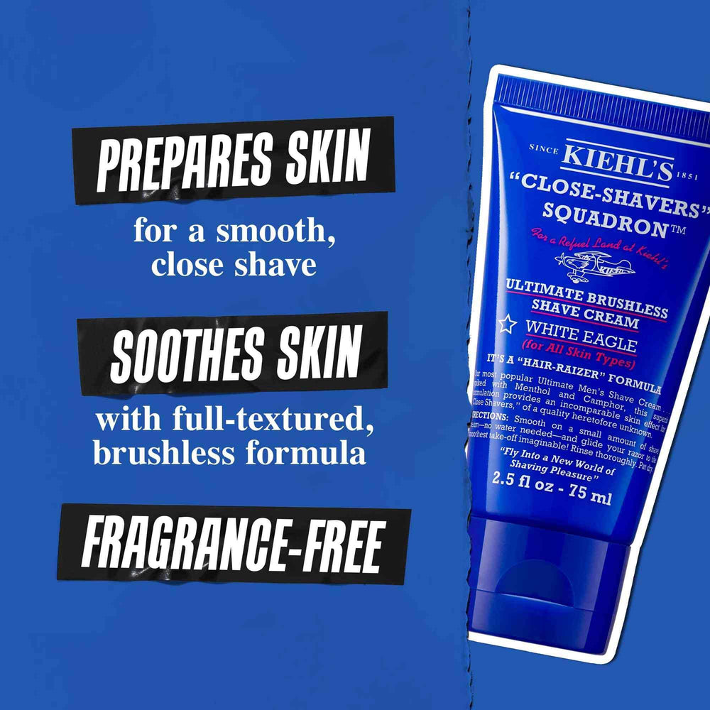 Foam on skin from Kiehl's brushless shave cream shows easy glide.
