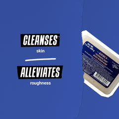 Kiehl's Ultimate Man Body Scrub bar pumice texture close-up showcases natural exfoliant action.