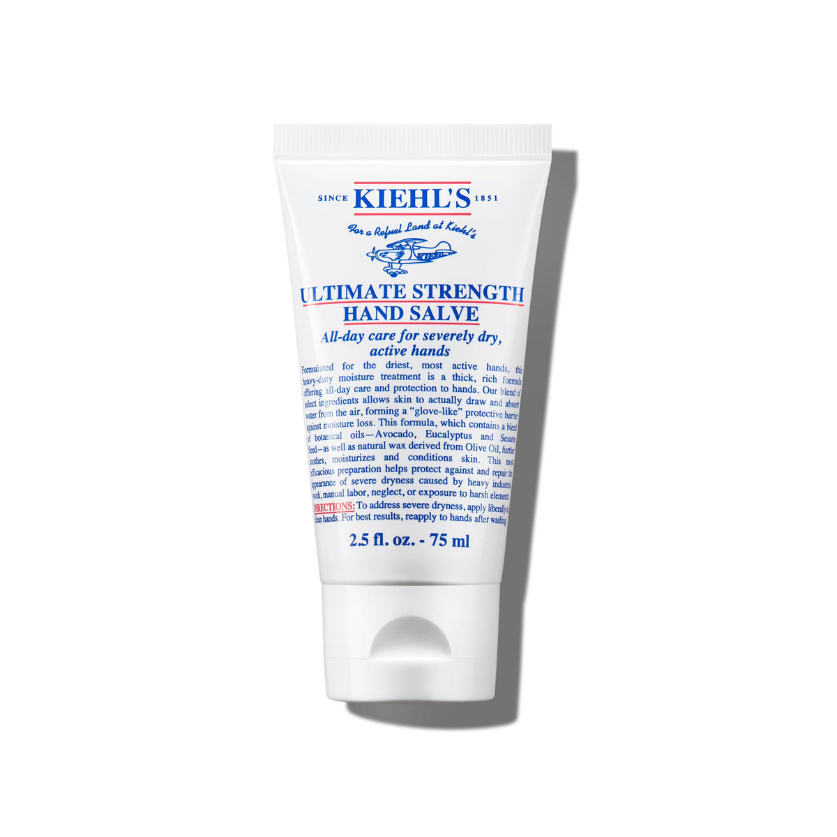 Kiehl's Ultimate Strength Hand Salve bottle showing deep moisture barrier.