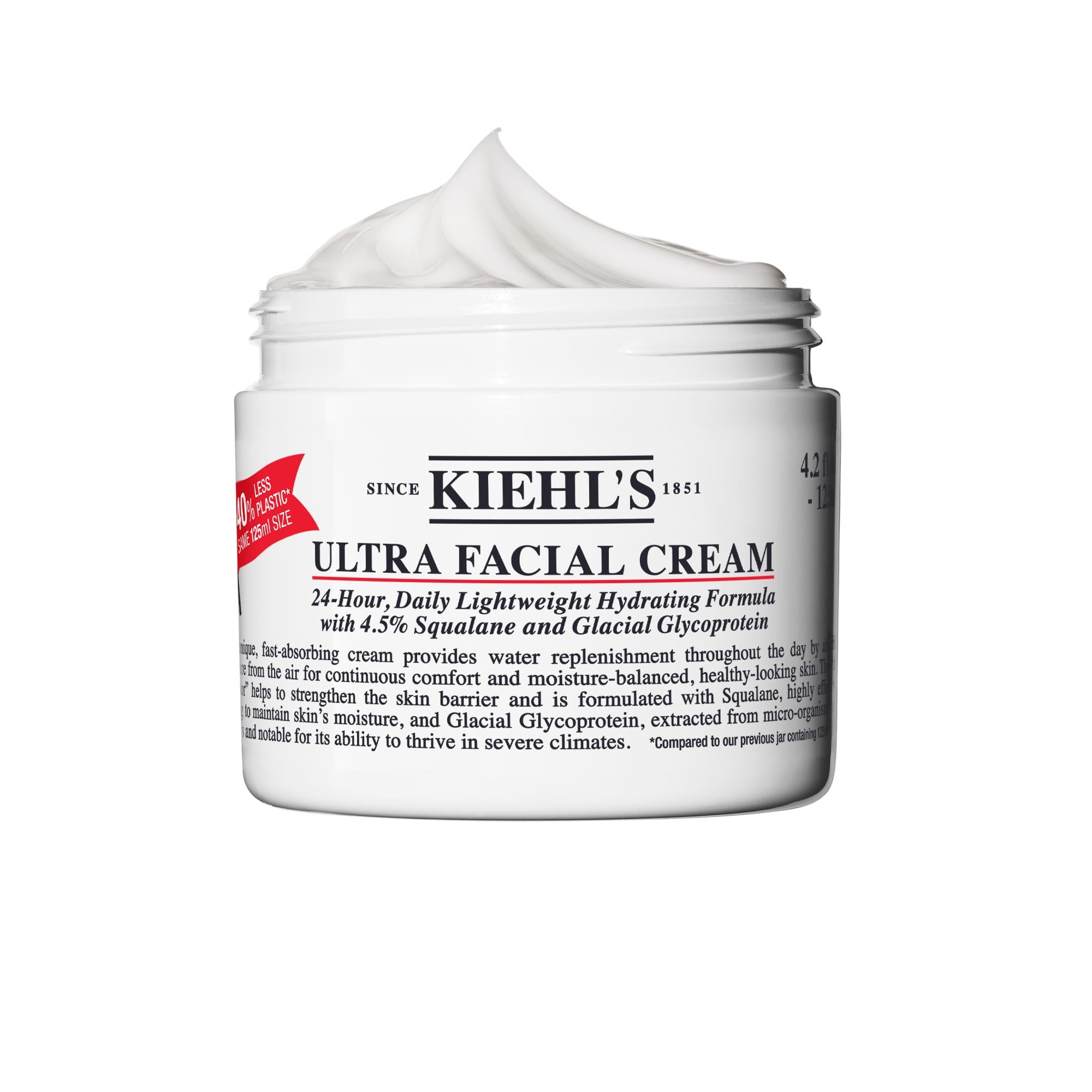Kiehl's Ultra Facial Cream bottle on vanity delivering all-day hydration.