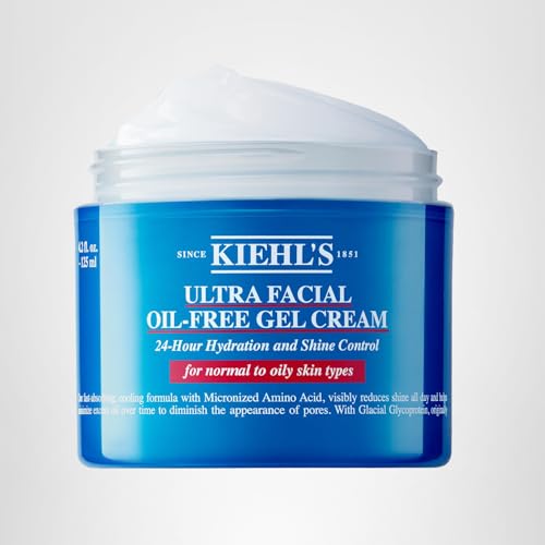 Kiehl's Ultra Facial Oil-Free moisturizer label close-up highlighting glycerin and gentle formulation.