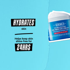 Kiehl's Ultra Facial Oil-Free moisturizer in a skincare routine shot beside tools.
