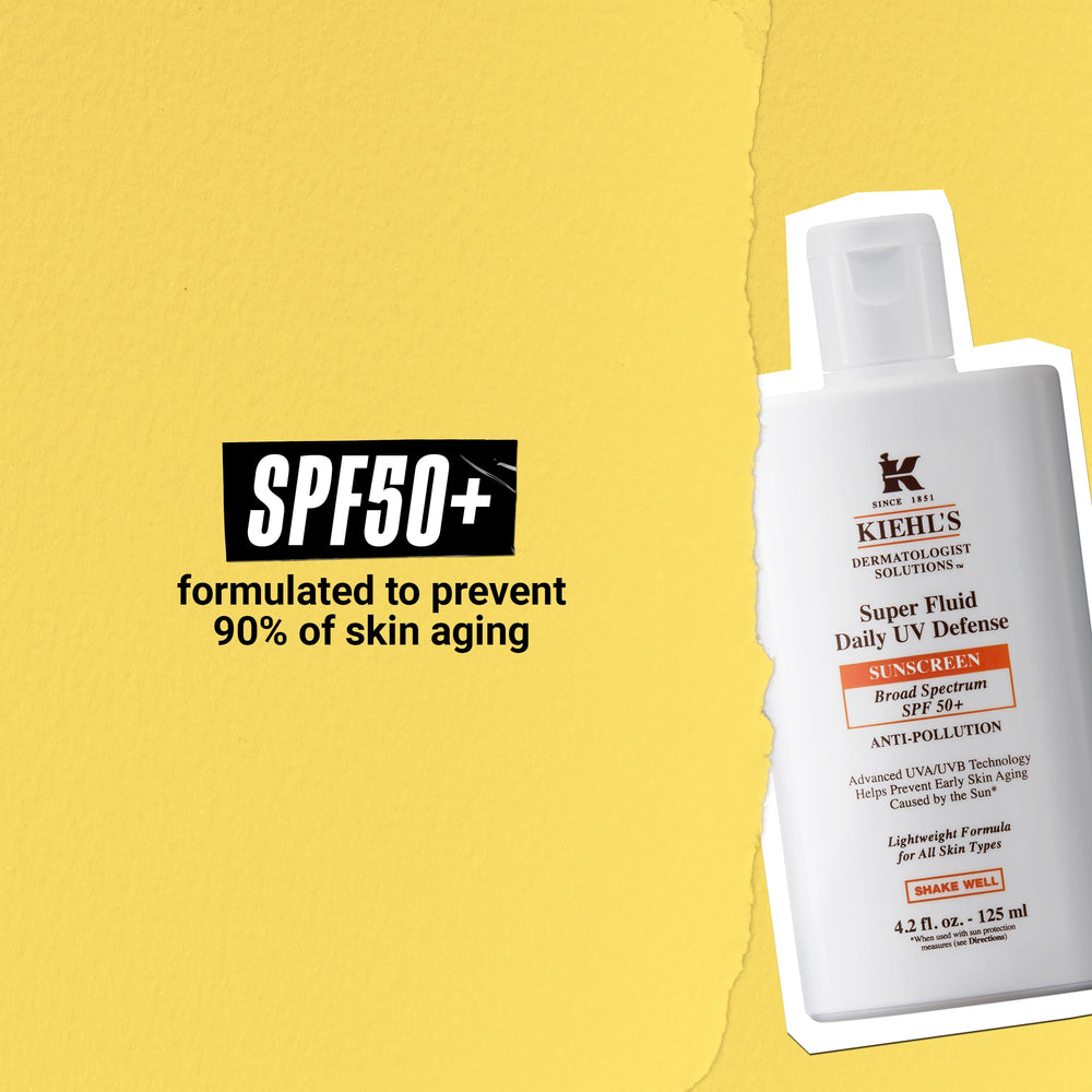 Kiehl's Vitamin E and Baicalin ingredients illustration suggests antioxidant protection.