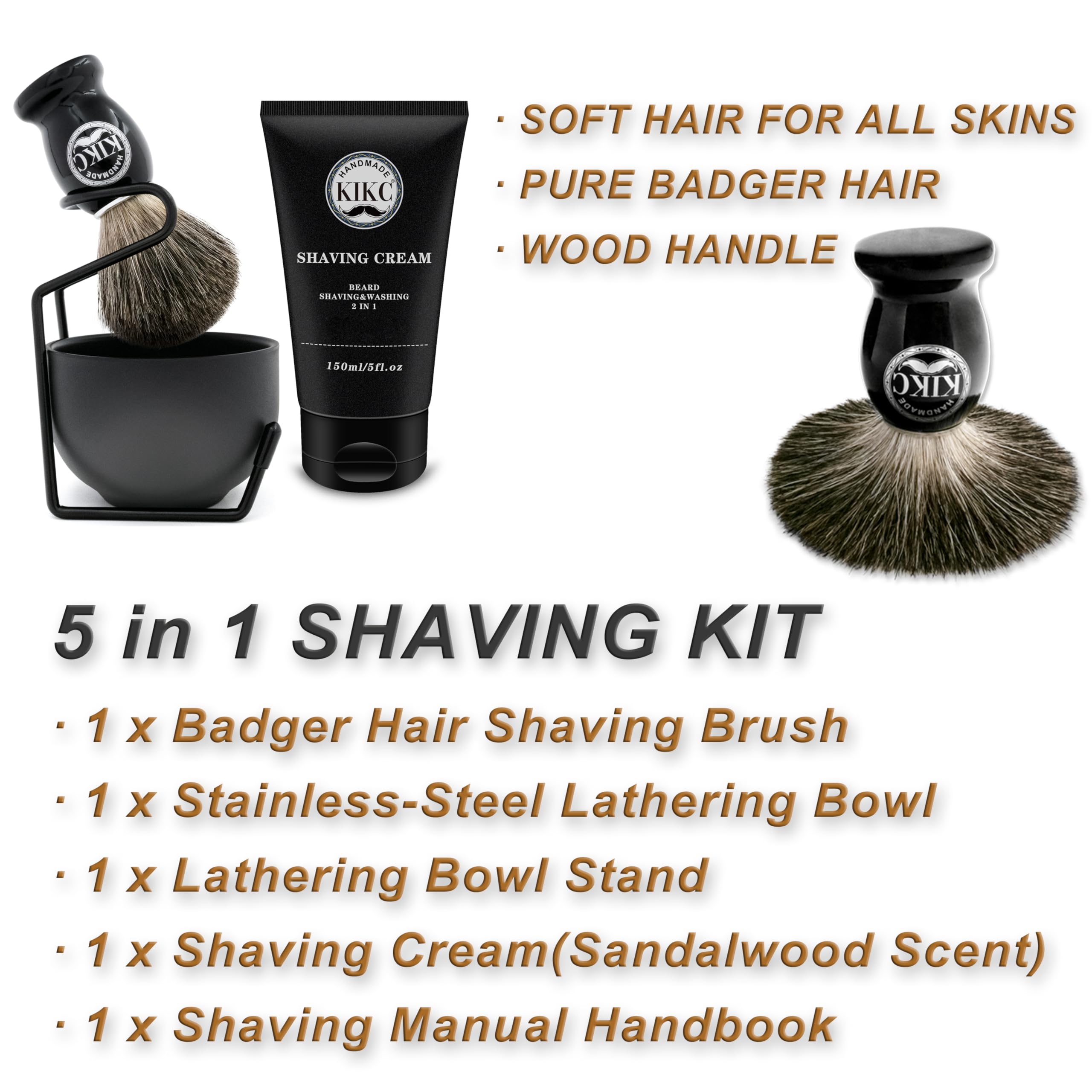 KIKC stainless steel soap cup with rich lather for a traditional wet shave