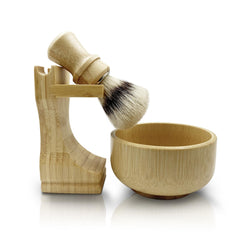 Kikc men's shaving kit with natural boar bristle brush for rich lather and smooth shave.