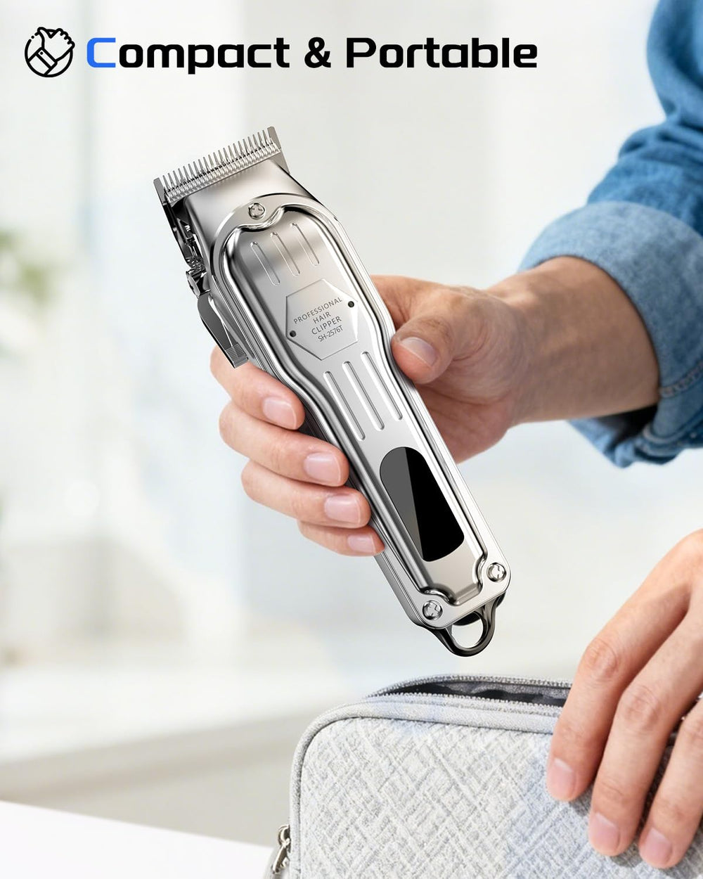KIKIDO Hair Clippers cordless silver family-use device for all ages
