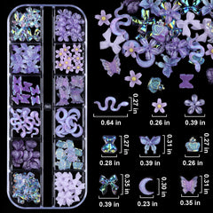 Kikonoke 3D flower butterfly nail charms highlight vivid designs.